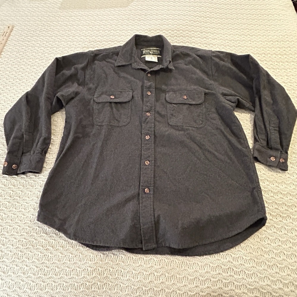 Vintage Field & Stream Heavy Algodon Cotton Heavy Gray Mens XL